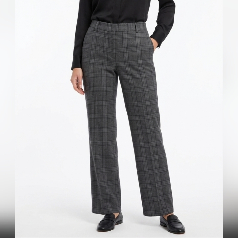 Sanctuary Plaid Dress Pants Size 28 Gray Charcoal Checkered Wide Leg High Rise